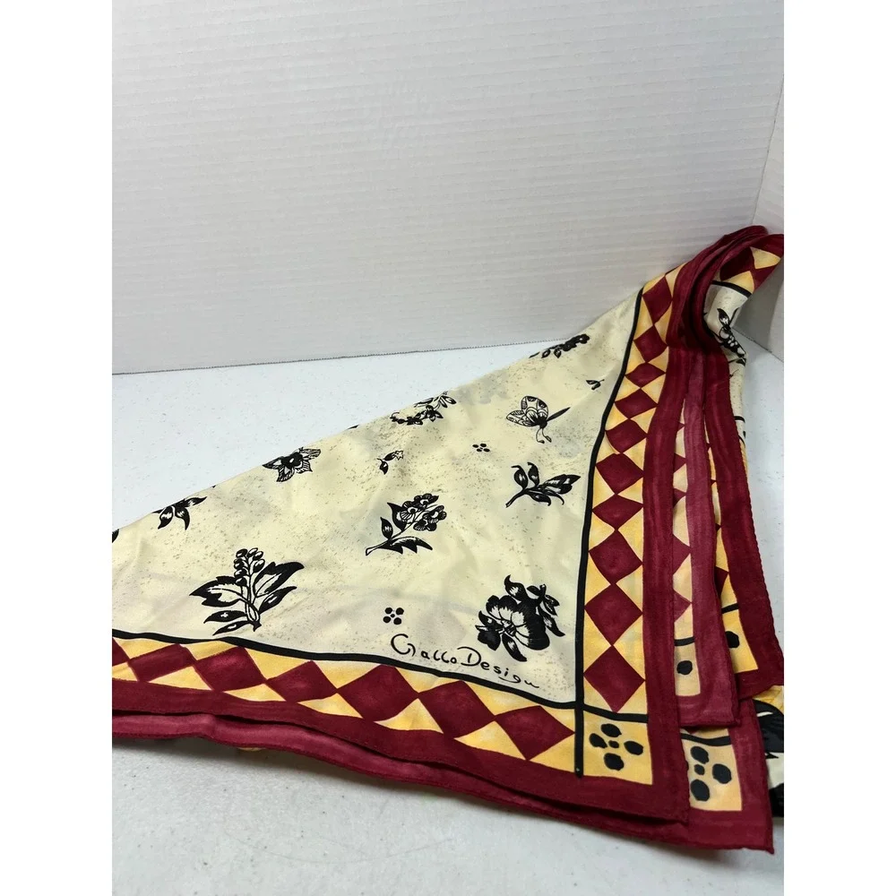 Villeroy & Boch Switch Plantation Vintage Silk Scarf Gallo Design 35x35 Square